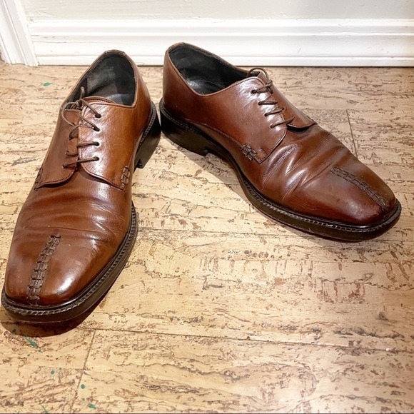 Mezlan Brown Leather Split Toe‎ Oxford Spain 9 M - Picture 8 of 9